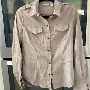 Tan suede button up